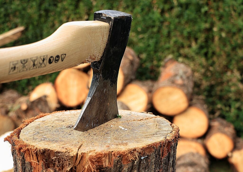 axe, wooden block, chop wood-1705787.jpg